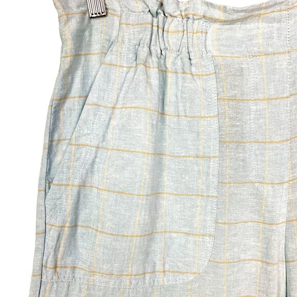 Sharagano Linen Blend Blue Casual Pull On Pants Size M Resort Cruise Lagenlook - Picture 3 of 8